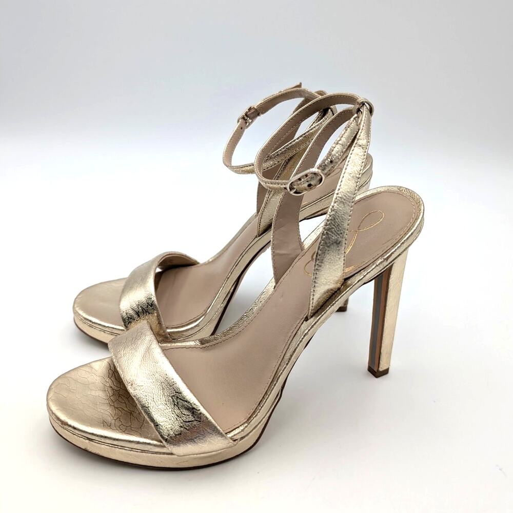 Sam Edelman Jade Ankle Strap Heel Sandal Women's Gold Size US7M EU37